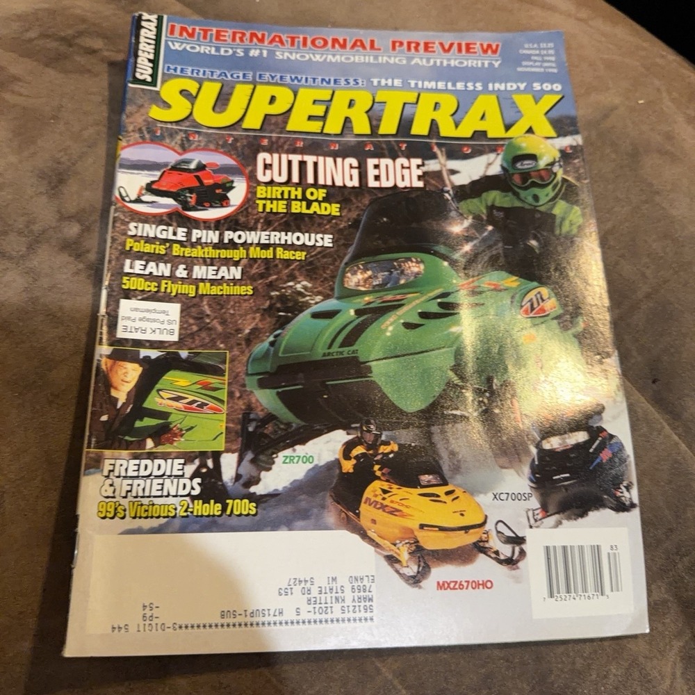 Supertrax International Snowmobile Magazine Fall 1998 Arctic Cat Polaris Indy